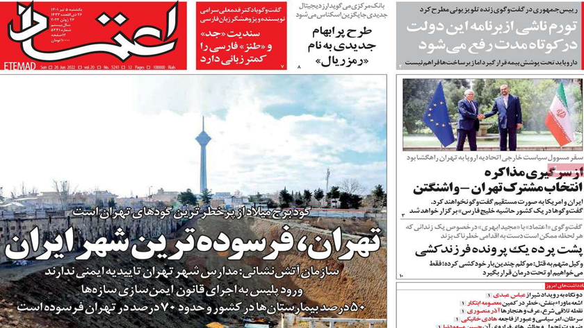 Etemad: EU, Iranian official hope for new round of JCPOA talks in Vienna