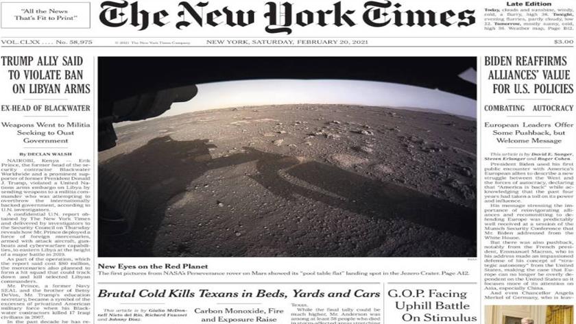 Iranpress: World Newspapers: Brutal cold kills Texans in beds, yards and cars