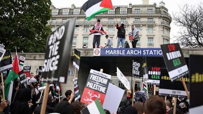 Iranpress: Thousands march in London in support of Palestinian nation