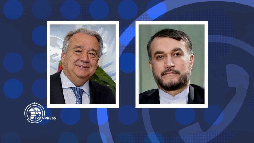 Iranpress: Amir-Abdollahian, Guterres confer on JCPOA and Afghanistan