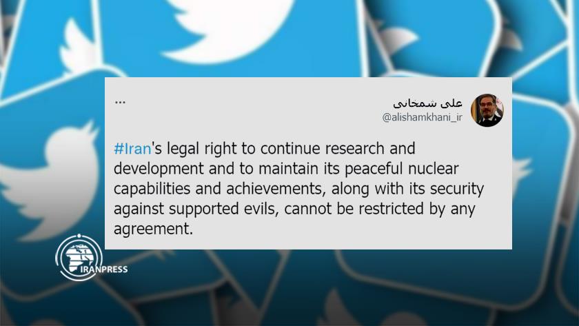 Iranpress: Iran has legal right to continue nuclear R&D: Shamkhani 