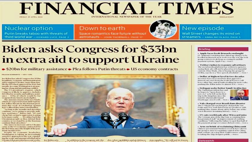 Iranpress: World Newspapers: Biden asks congress for $33 bn in extra aid to support Ukraine