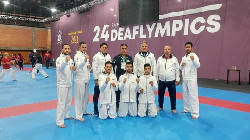 Iranpress: Iranian Deaf Karate runner-up in Brazil tournament