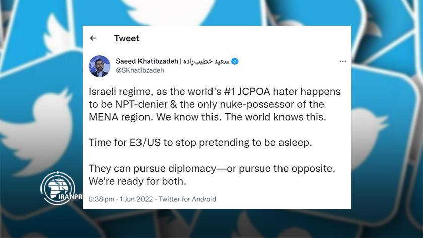 Iranpress: E3, US should stop pretending to be asleep on Israel