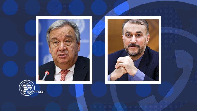 Iranpress: Amir-Abdollahian to Guterres: Nuclear weapons have no place in Iran