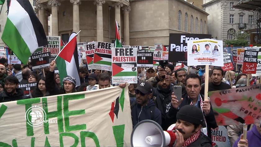 Iranpress: Supporters of Palestine stage massive protest to lambaste Al-Nakba Day