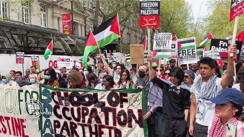 ایران برس: مسيرة في العاصمة البريطانية إسنادًا لغزة