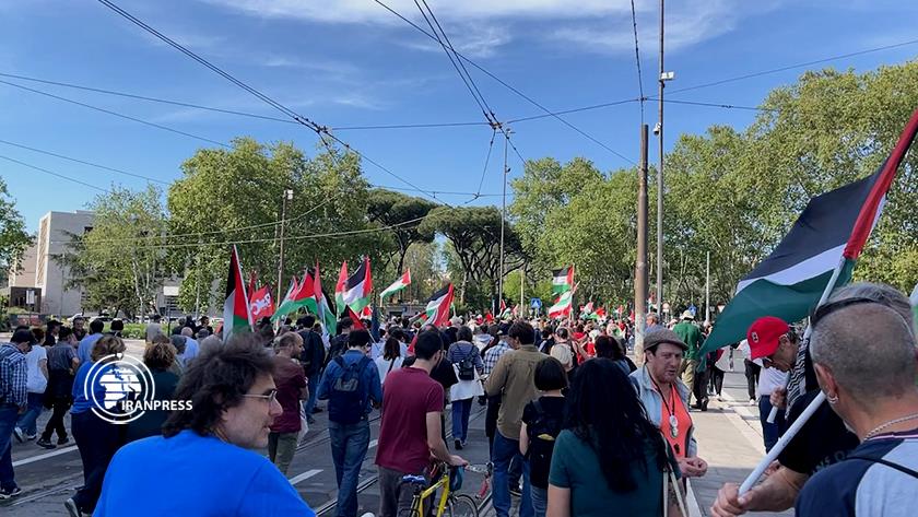 Iranpress: مظاهرات مناهضة للصهيونية في العاصمة الإيطالية + صور وفيديو