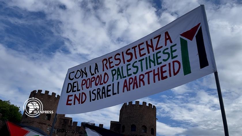 ایران برس: مظاهرة مناهضة لإسرائيل في العاصمة الإيطالية 