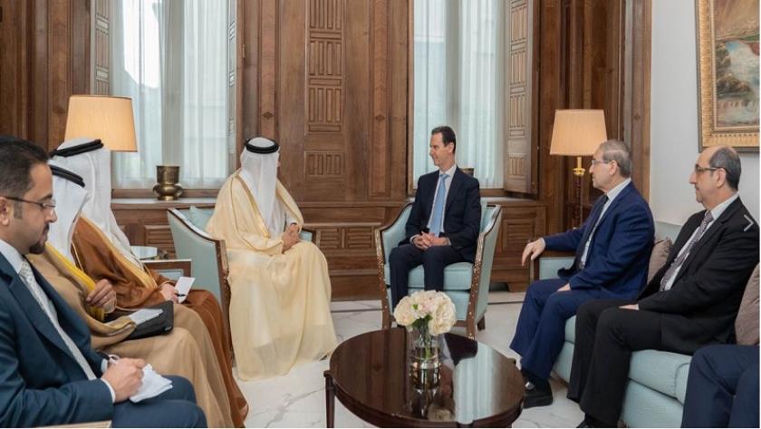 Iranpress: الرئيس الأسد خلال استقباله وزير خارجية البحرين: ضرورة العمل المشترك لتحقيق الاستقرار 