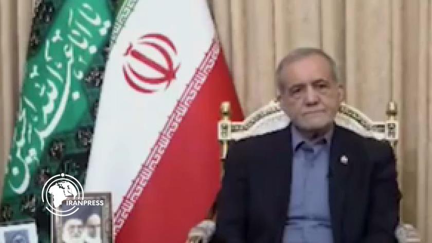 ایران برس: بزشكيان: لا نطلب سوى احترام القوانين الدولية والحوار قادر على حل مشاكلنا + فيديو