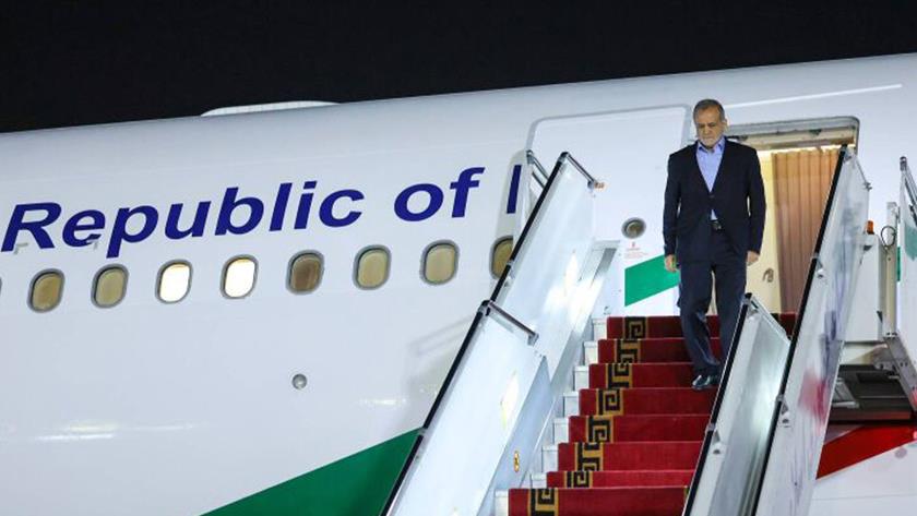 Iranpress: الرئيس الإيراني يصل إلى الصين + فيديو