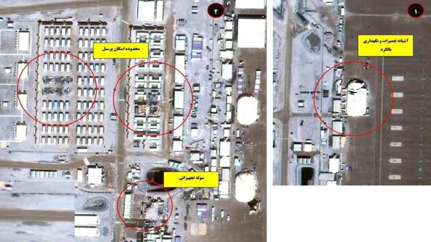 Iranpress: نشر صور أقمار صناعية توثق إصابة قاعدة العديري الكويتيه بهجوم طائرات مسيّرة إيرانية