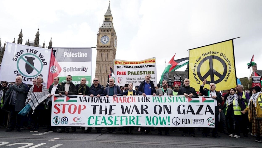 Iranpress: تظاهرات مردم انگلیس در حمایت از مردم مظلوم فلسطین