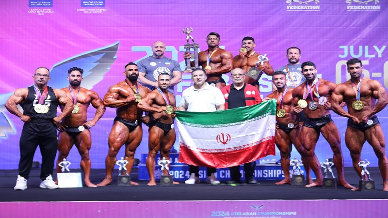Iranpress: 17 نشان رنگارنگ برای پرورش اندام ایران در روز نخست مسابقات آسیایی