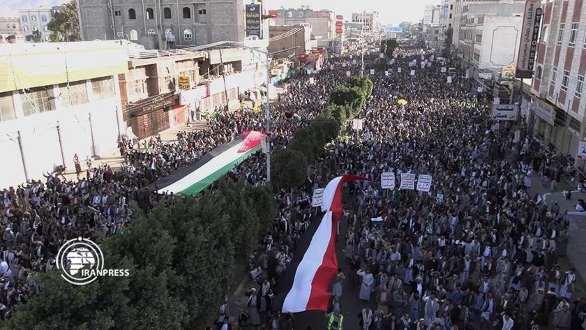 Iranpress: جنگ‌غزه؛ تظاهرات میلیونی یمنی‌ها در حمایت از فلسطین