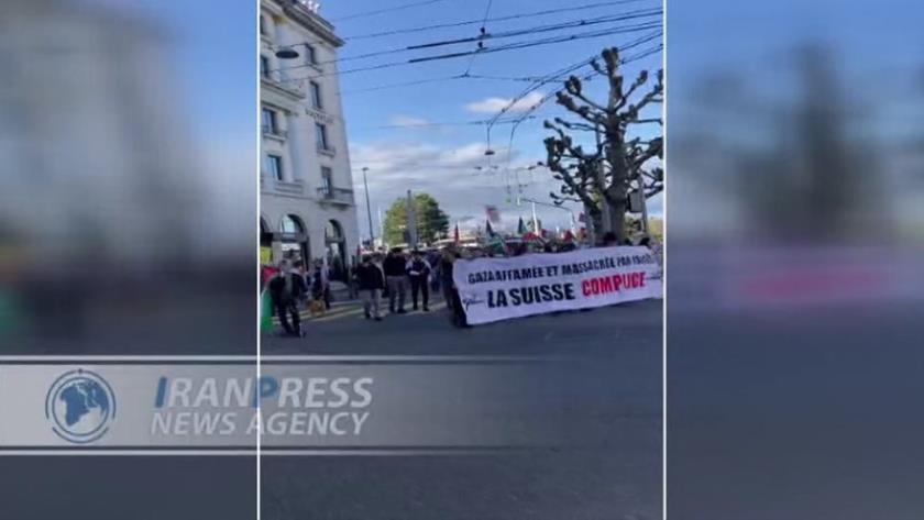 Iranpress: تظاهرات مردم سوئیس در حمایت از فلسطین