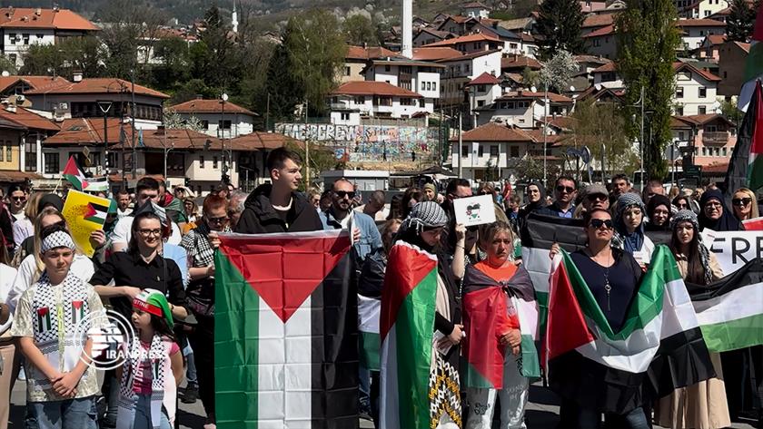 Iranpress: برگزاری تجمع‌ حمایت از فلسطین در سارایوو 