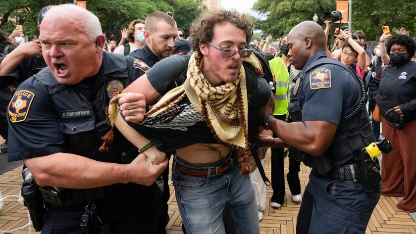 تشدید اعتراض ها در دانشگاه های آمریکا ، 33 دانشجو در ایندیانا بازداشت شدند
