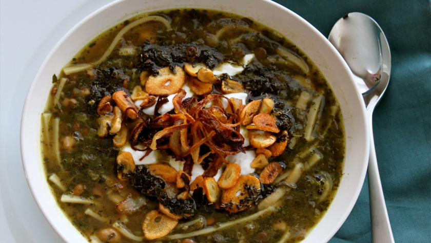 Iranian Noodle Stew  (Ash-e Reshteh) indulges anyone during wintery days