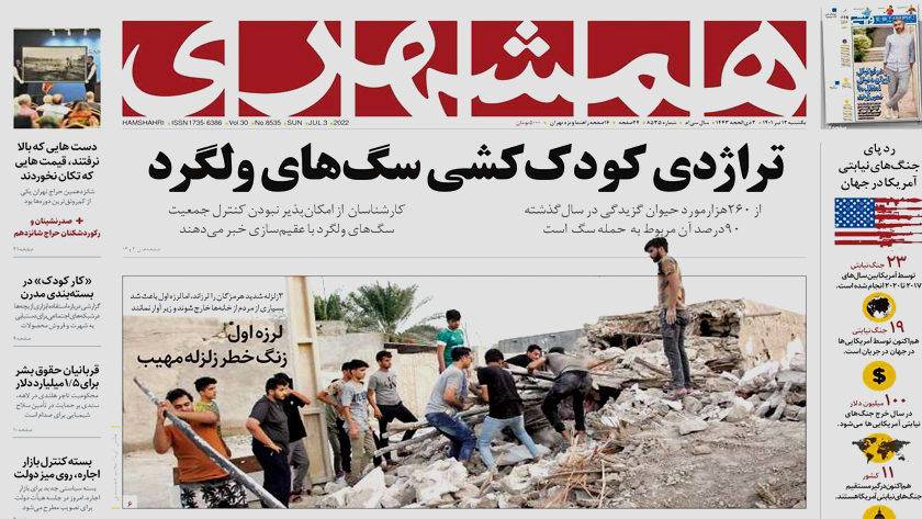 Hamshahri: Three consecutive earthquakes jolt Iran Hormozgan