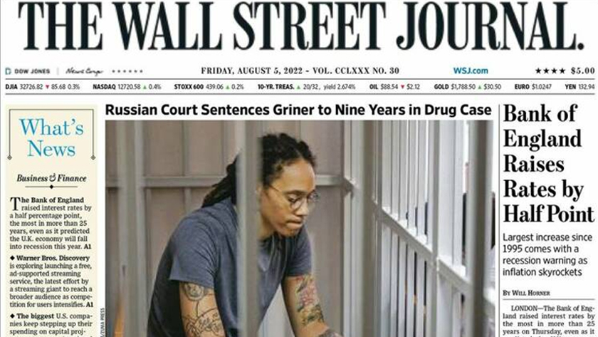 The Wall Street Journal: Russian court sentences Griner to nine years in drug case