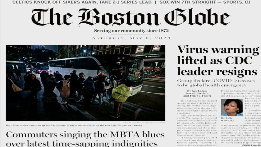 Boston Globe: Virus warning lifted as CDC leader resigns