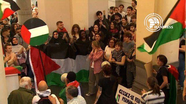 Iranpress: Belgique : Manifestation de soutien à la Palestine à l’Université de Liège