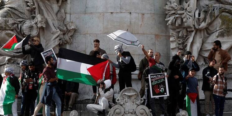 Protesters Condemn Israeli Crimes on Gaza at Sideline of 2024 Paris Olympic