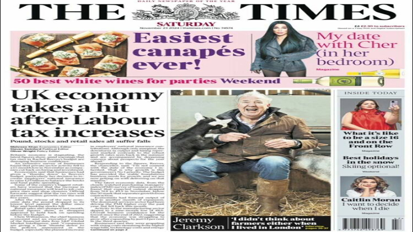 World newspapers: UK Economy Takes a Hit After Labour Tax Increases