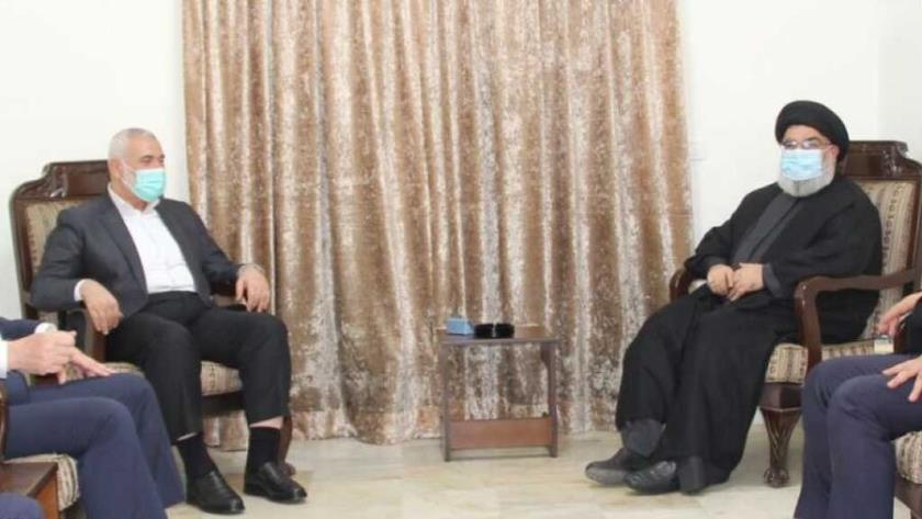 Iranpress: Haniyeh-Nasrallah meeting aimed at countering Zionist plans: Hamas Spox.