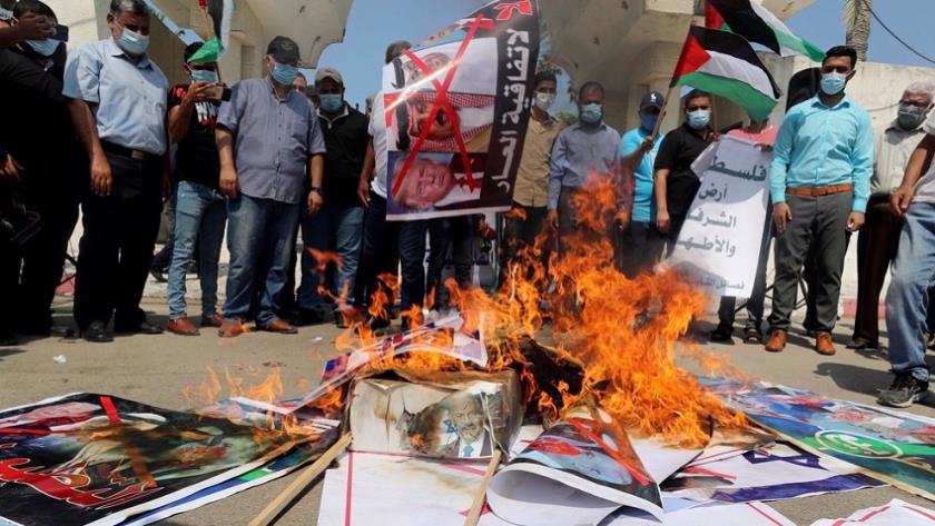 Iranpress: Yemenis in Socotra set UAE, Israel flags in fire