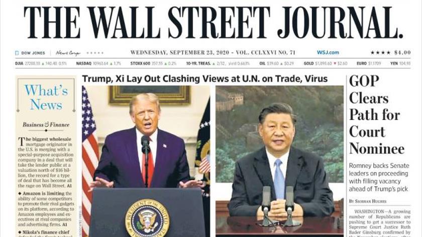 Iranpress: World Newspapers: Trump, Xi lay out clashing views at UN on trade and virus
