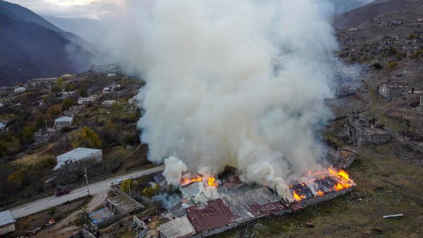 Iranpress: Armenians set fire to homes before handing territory over to Azerbaijan Republic