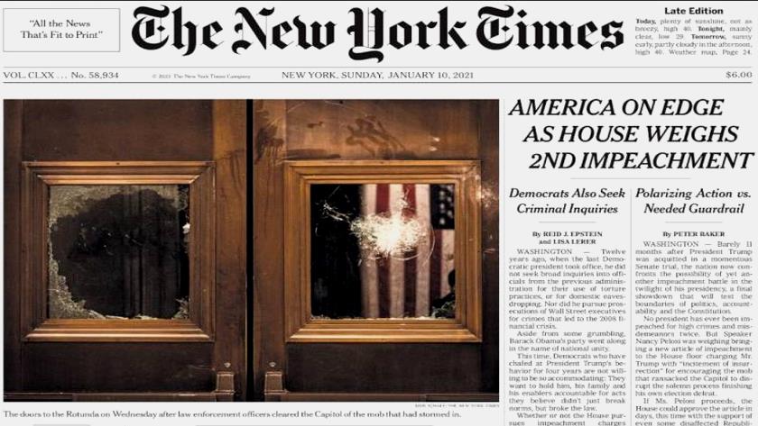 Iranpress: World Newspapers: America on edge as House weighs 2nd impeachment 