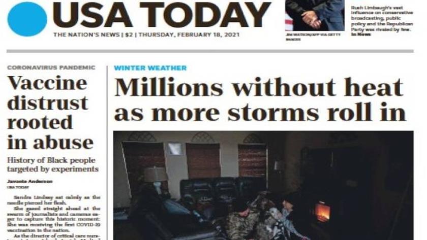 Iranpress: World Newspapers: Millions still without heat as winter storm starts to move away from Texas
