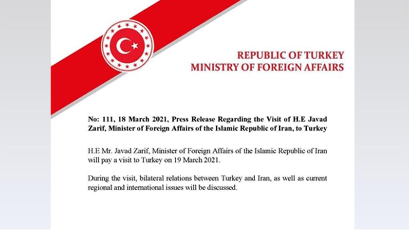 Iranpress: Zarif to travel to Turkey