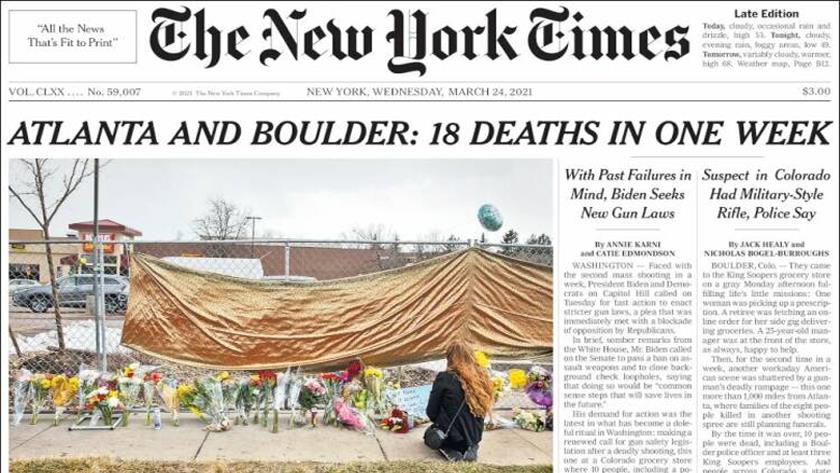 Iranpress: World Newspapers: Atlanta and Boulder, 18 deaths in one week