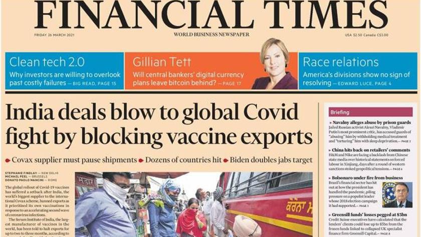 Iranpress: World Newspapers: India deals blow to global COVID fight by blocking vaccine export