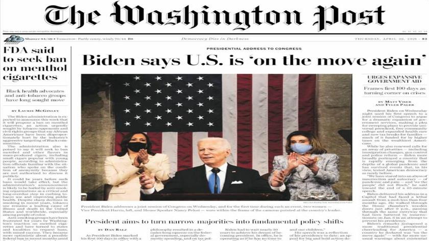 Iranpress: World Newspapers: Biden says US is on the move again