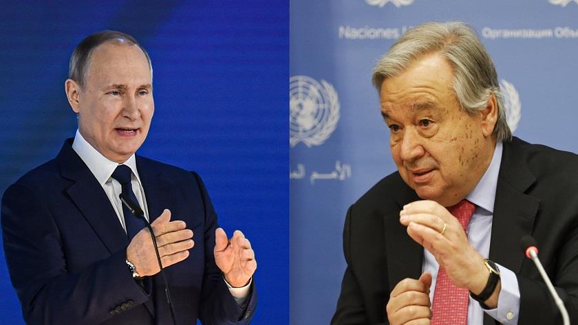 Iranpress: Putin, Guterres demand stopping of Israeli crimes against Palestine 
