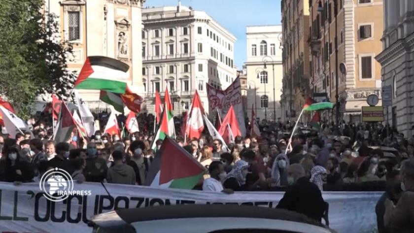 Iranpress: Italians stage rally to voice support for Palestinians