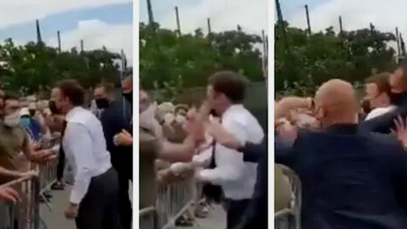 Iranpress: Macron slapped in face by crowd during visit to southern France