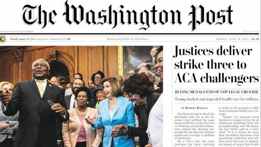 Iranpress: World Newspapers: Justices in US deliver strike three to ACA challengers