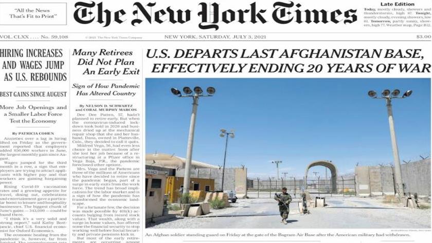 Iranpress: World Newspapers: US departs last Afghanistan base, effectively ending 20 years of war