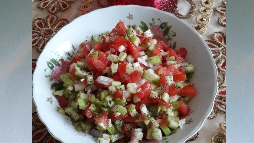 Iranpress: Shirazi Salad; Summertime cucumber, tomato Salad 