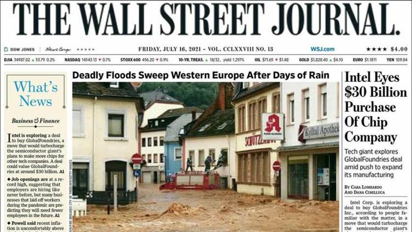 Iranpress: World Newspapers: Deadly floods sweep western Europe after days of rain 