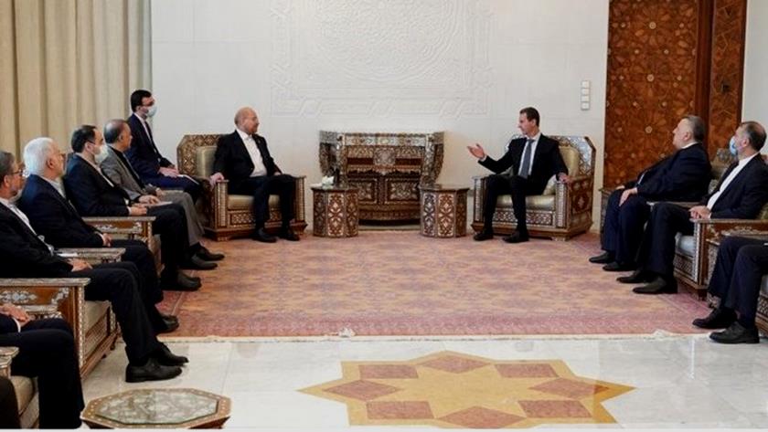 Iranpress: Iran’s Parliament Speaker meets with Syrian President