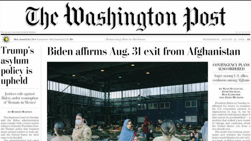 Iranpress: World Newspapers: Biden reaffirms Aug 31 exit from Afghanistan