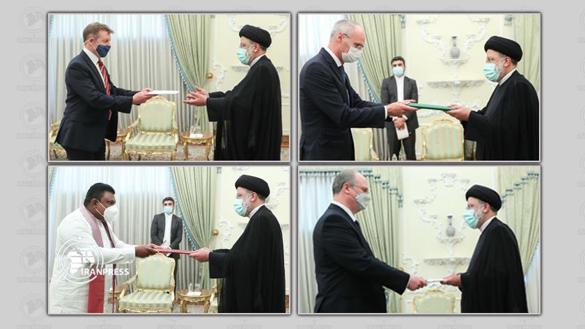 Iranpress: Raisi receives credentials of ambassadors from Belarus, Sri Lanka, Britain